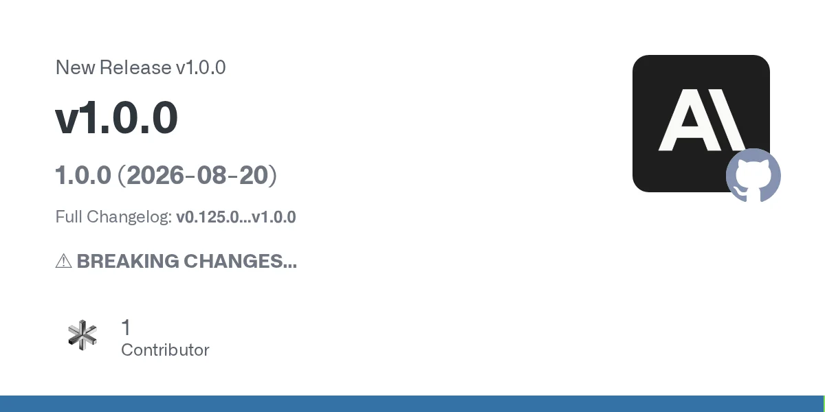 Anthropic Python SDK v1.0.0 官方发布卡片