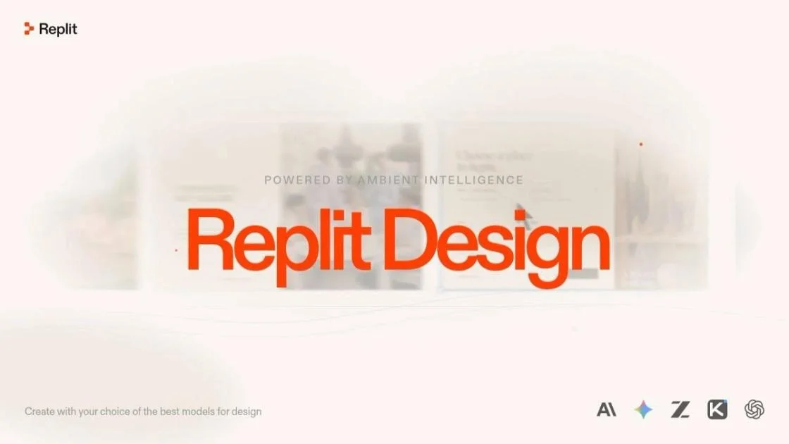 Replit Design 官方发布主视觉,首发支持多种设计模型