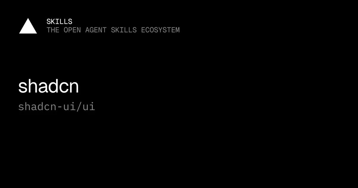 skills.sh 上的 shadcn 官方 Skill 页面