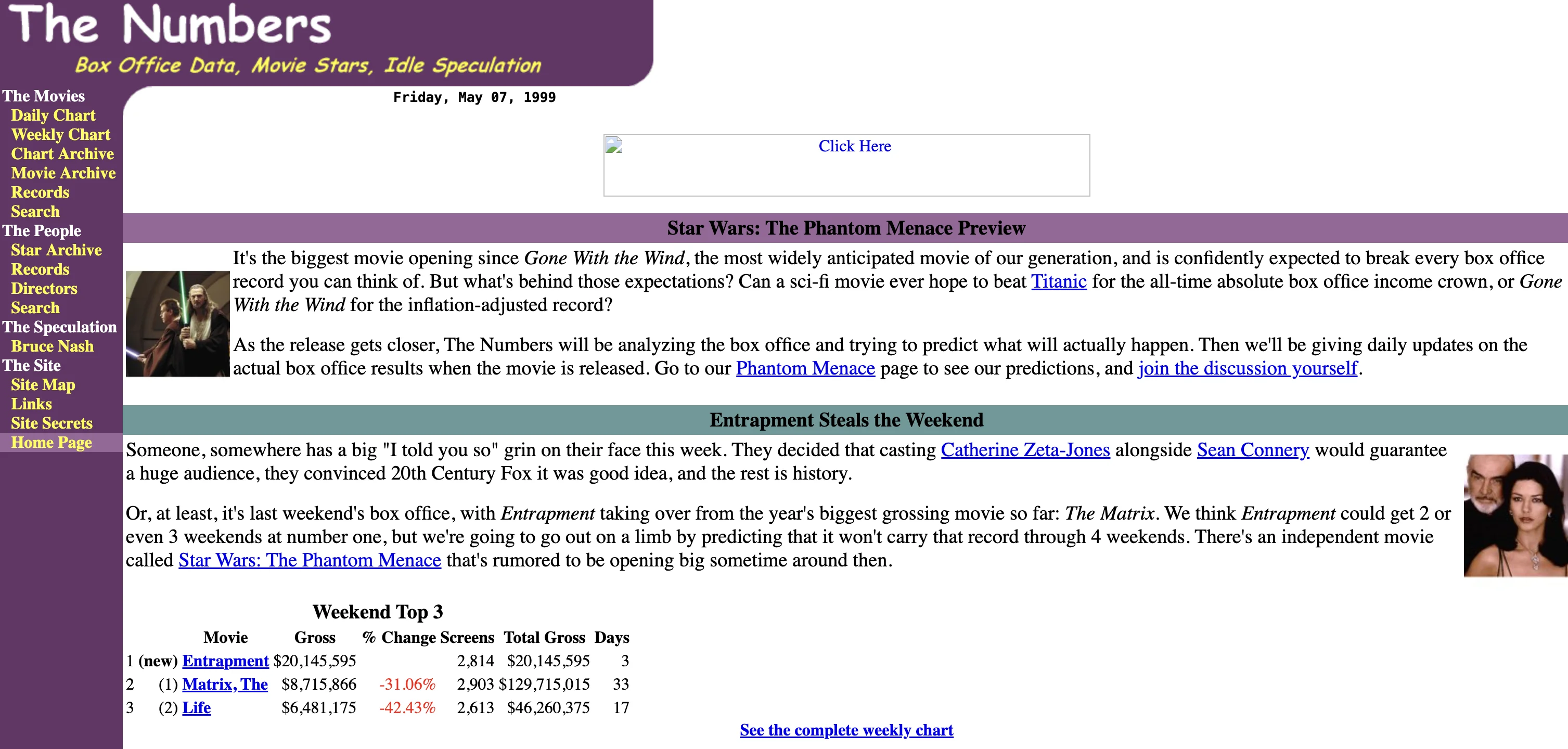 1999 年的 The Numbers,Geocities 时代的页面,如今只存在于互联网档案馆里
